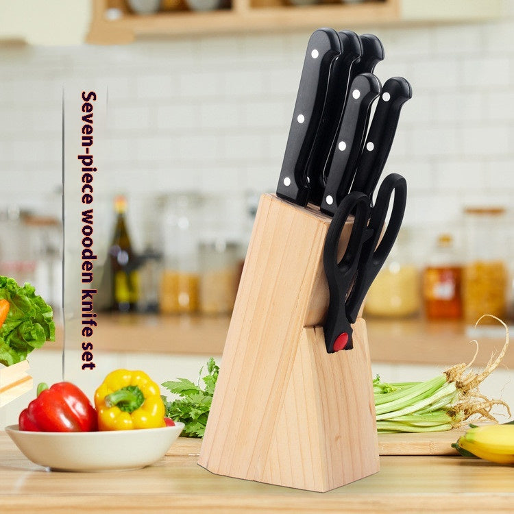 Multi-Functional 7-Piece Kitchen Knife Set - Stainless Steel Chef & Bread Knives