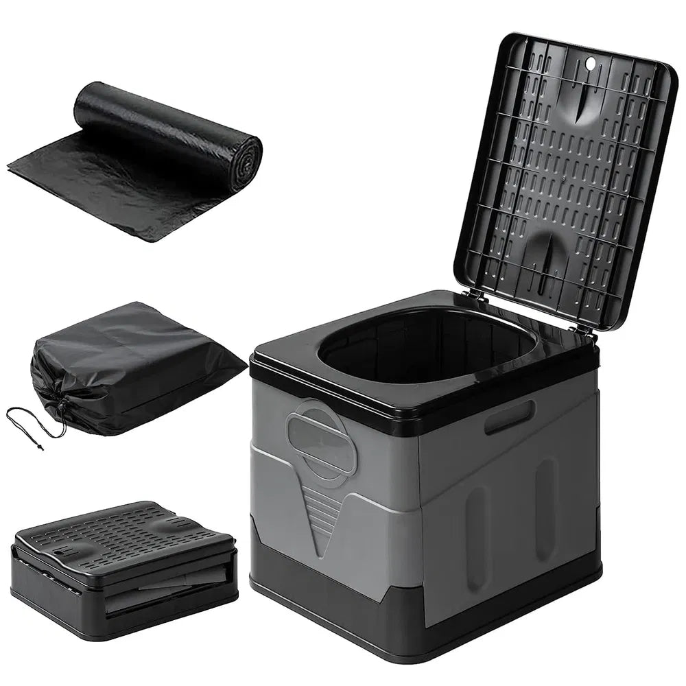Portable Outdoor Toilet - Foldable Emergency Potty with Carry Bag
