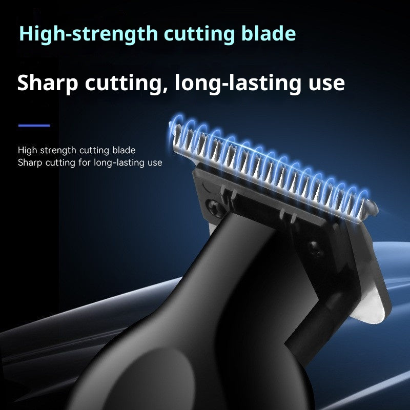 Rechargeable Electric Hair Clipper with LCD Display - Black