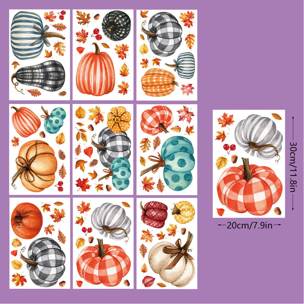 Thanksgiving Window Clings - 9 Sheets Fall Decor Stickers
