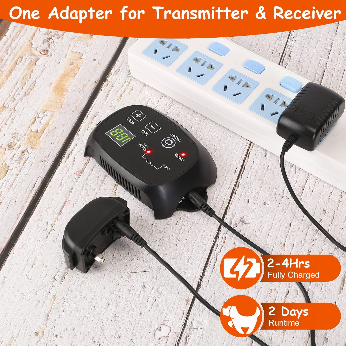 Dog Fence System with Adjustable Containment Collar IPX7 Waterproof Rechargeable
