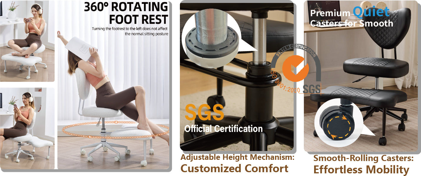 Ergonomic Meditation Chair with Lumbar Support - Black