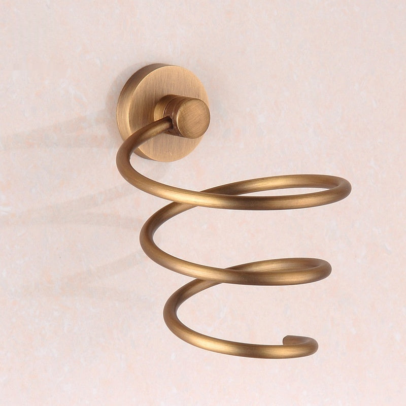 Vintage Copper Hair Dryer Holder - Bathroom Wall Mount Storage Rack