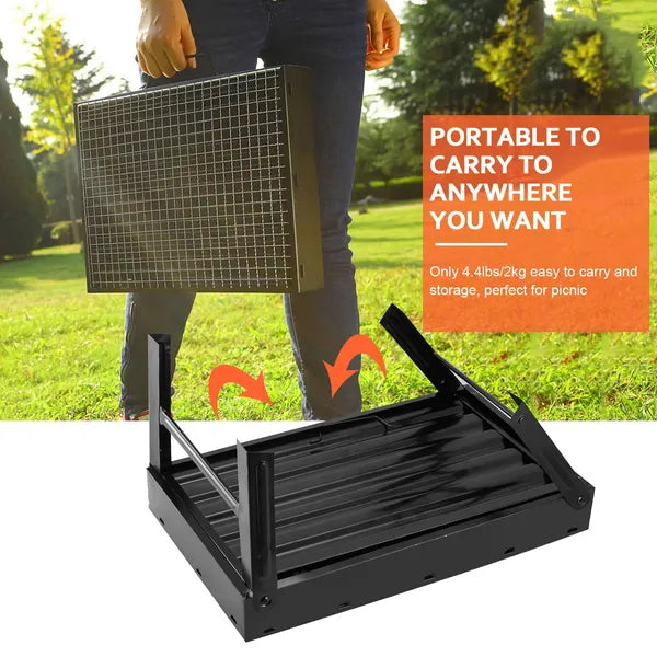 Portable Foldable BBQ Charcoal Grill for Camping & Picnics