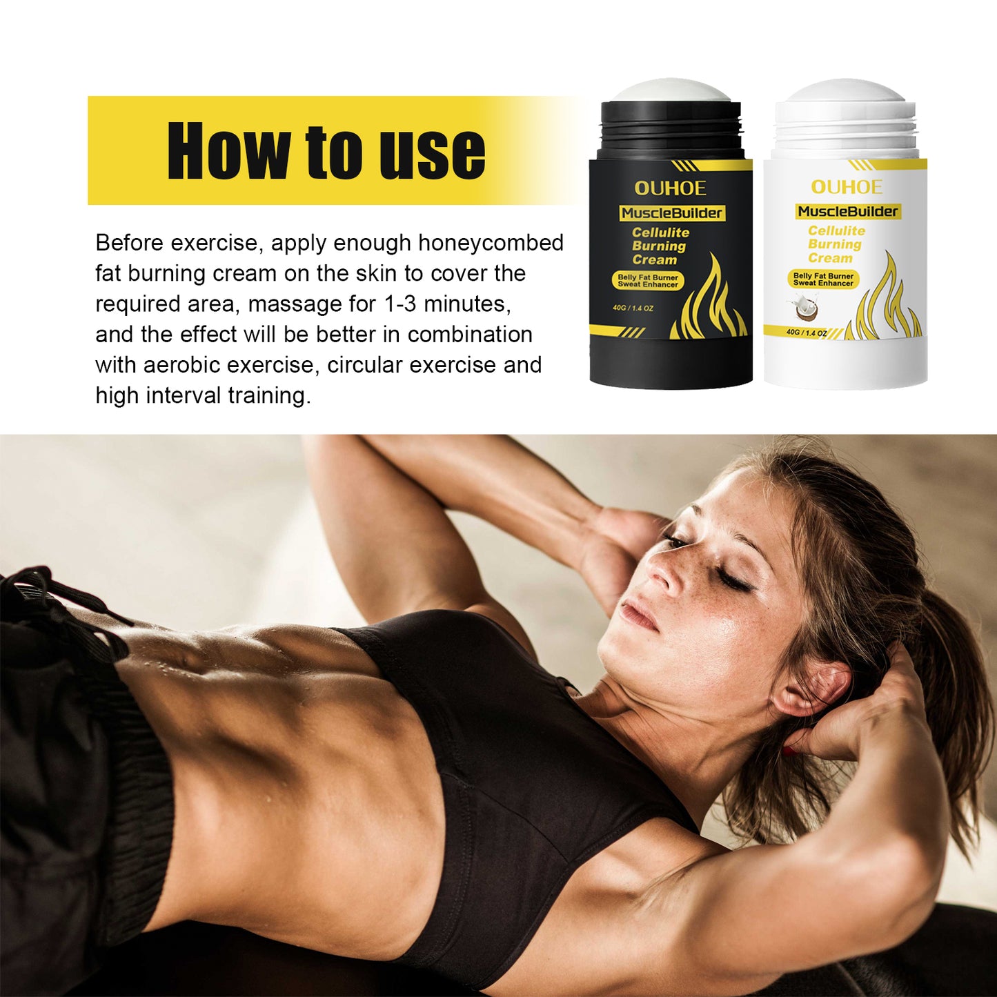 Firming Body Sweat Cream - Natural Fat Burning Massage Gel for Exercise