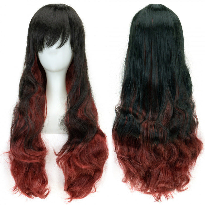 Colorful Synthetic Wig for Dance Parties - Long Curly Cosplay Hair