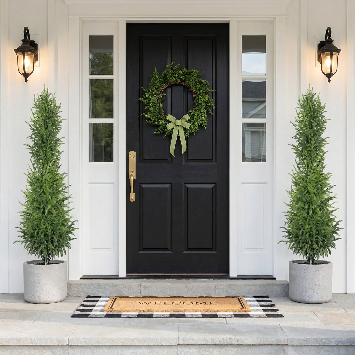 5' Real Touch Artificial Pine Tree in Black Pot - 2 Pack