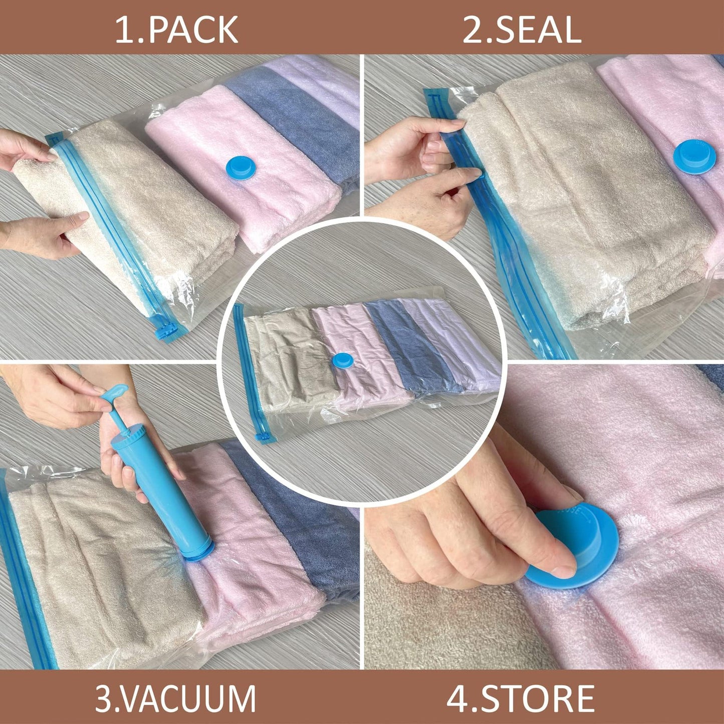Transparent Clothing Compression Storage Bag 20-Pack for Wardrobe Organization