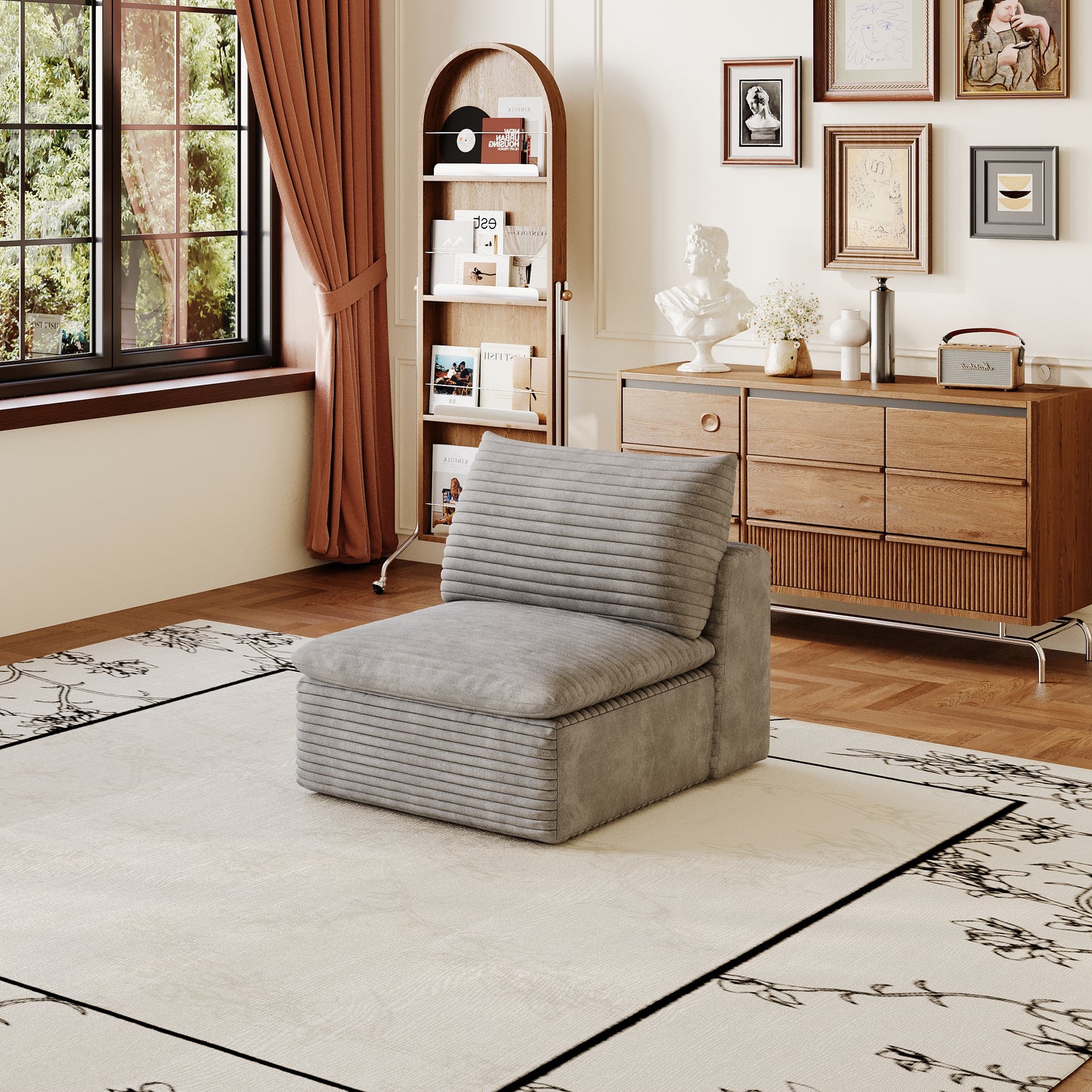 Grey Middle Seat - Comfortable Fabric Furniture