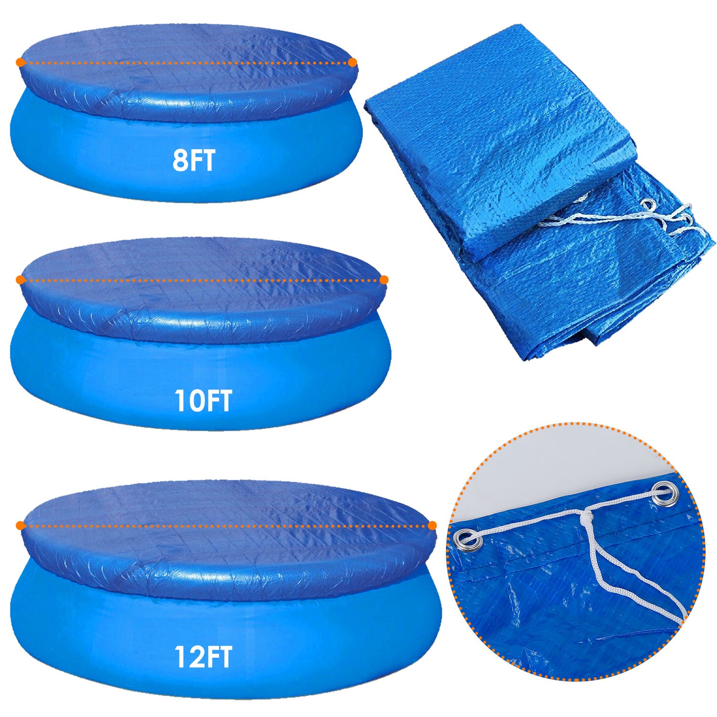 Waterproof Pool Cover for Inground & Above Ground Pools - Dustproof & Heat Retaining