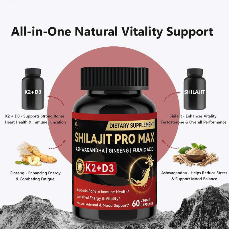 Shilajit Capsules with Vitamins for Adults