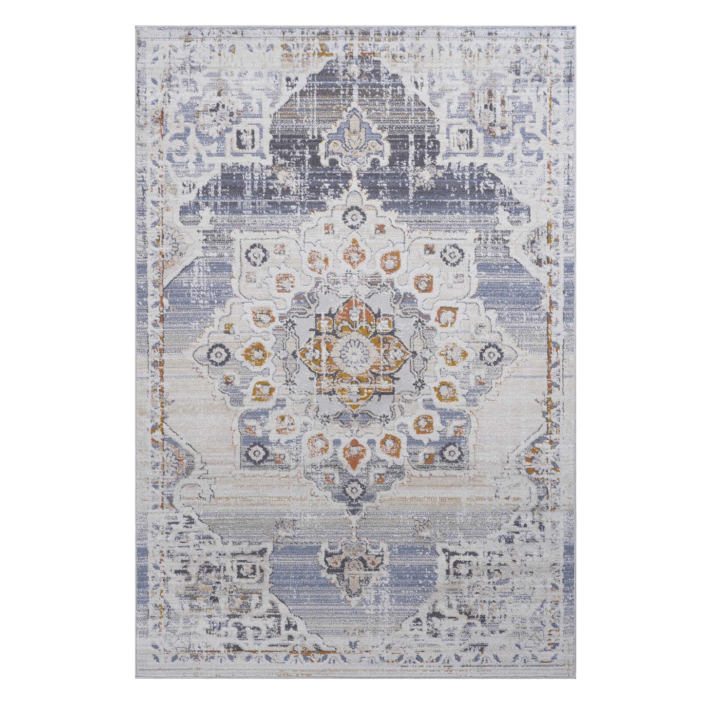 PAYAS 5X7 Cream Gold Medallion Area Rug