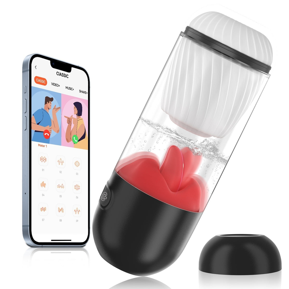 Electric Tongue Licking Rotating Vibration Cup for Adult Male Wellness