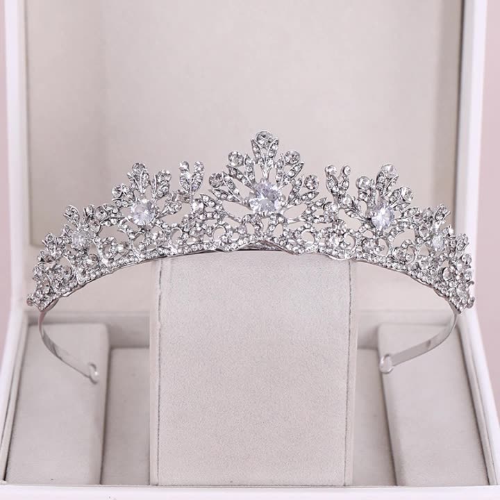 Silver Crystal Crown Headband
