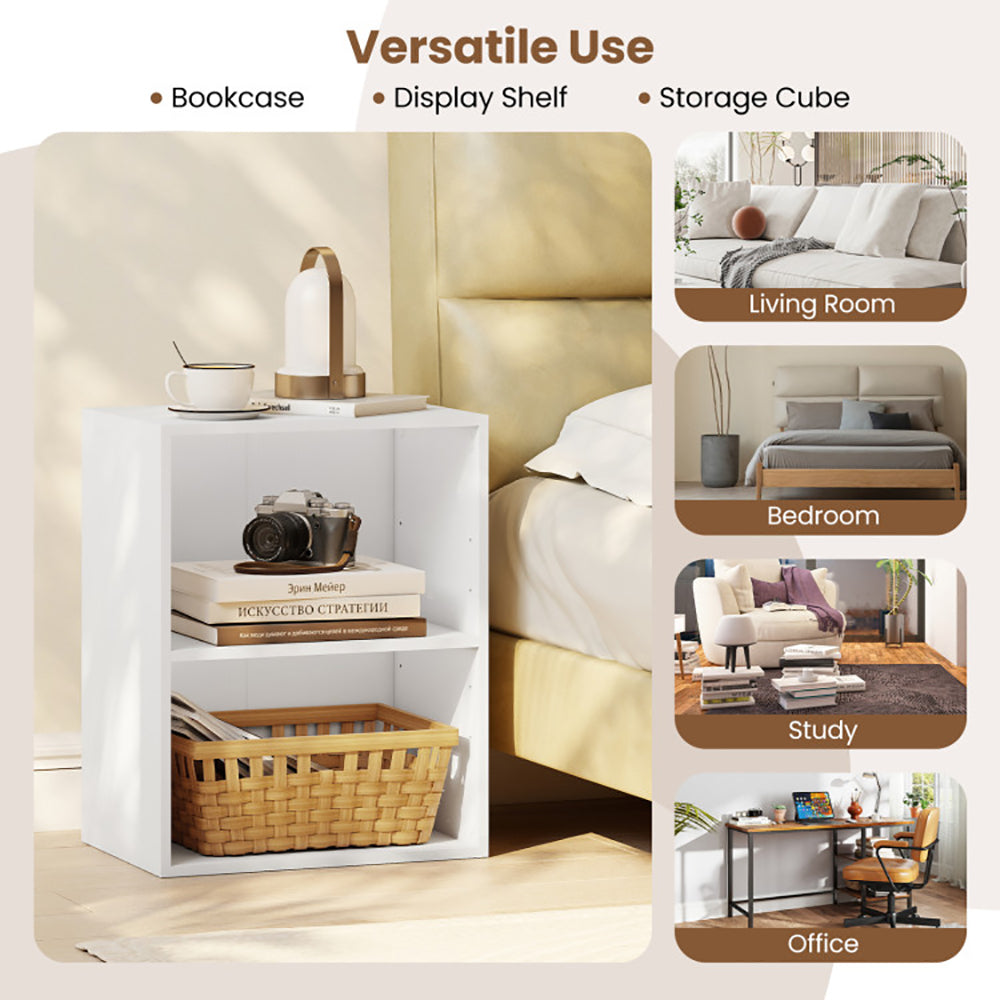 2-Cube Open Bookshelf with Adjustable Shelf - Versatile Storage