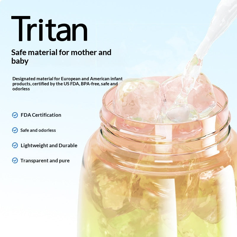 High Temperature Resistant Large Capacity Plastic Water Cup with Straw