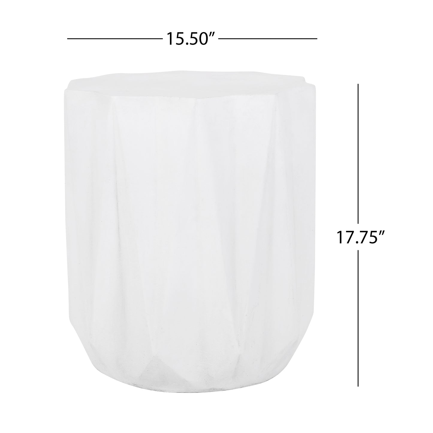 Outdoor Lightweight Concrete Side Table - Antique White
