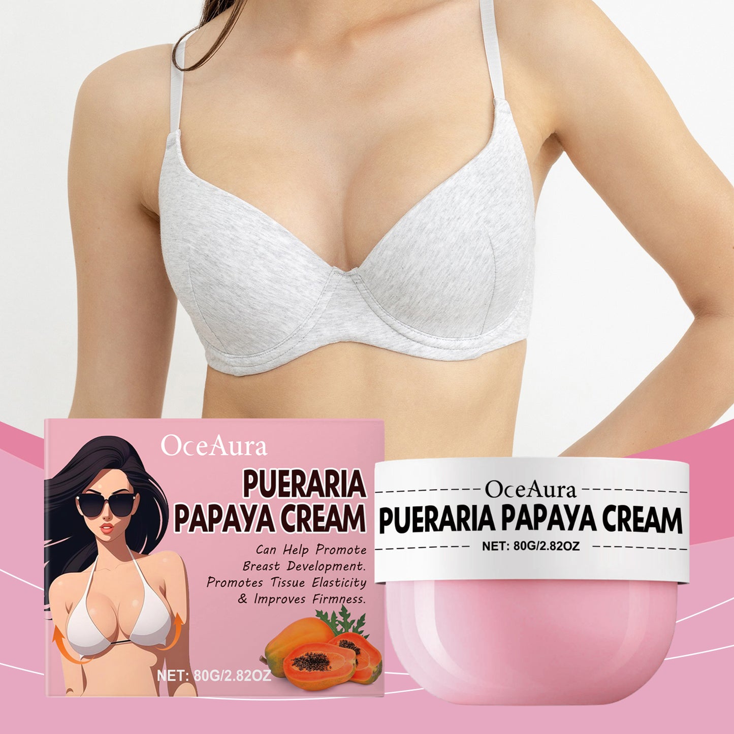 Pueraria Papaya Chest Firming Cream - Moisturizing Body Massage Lotion