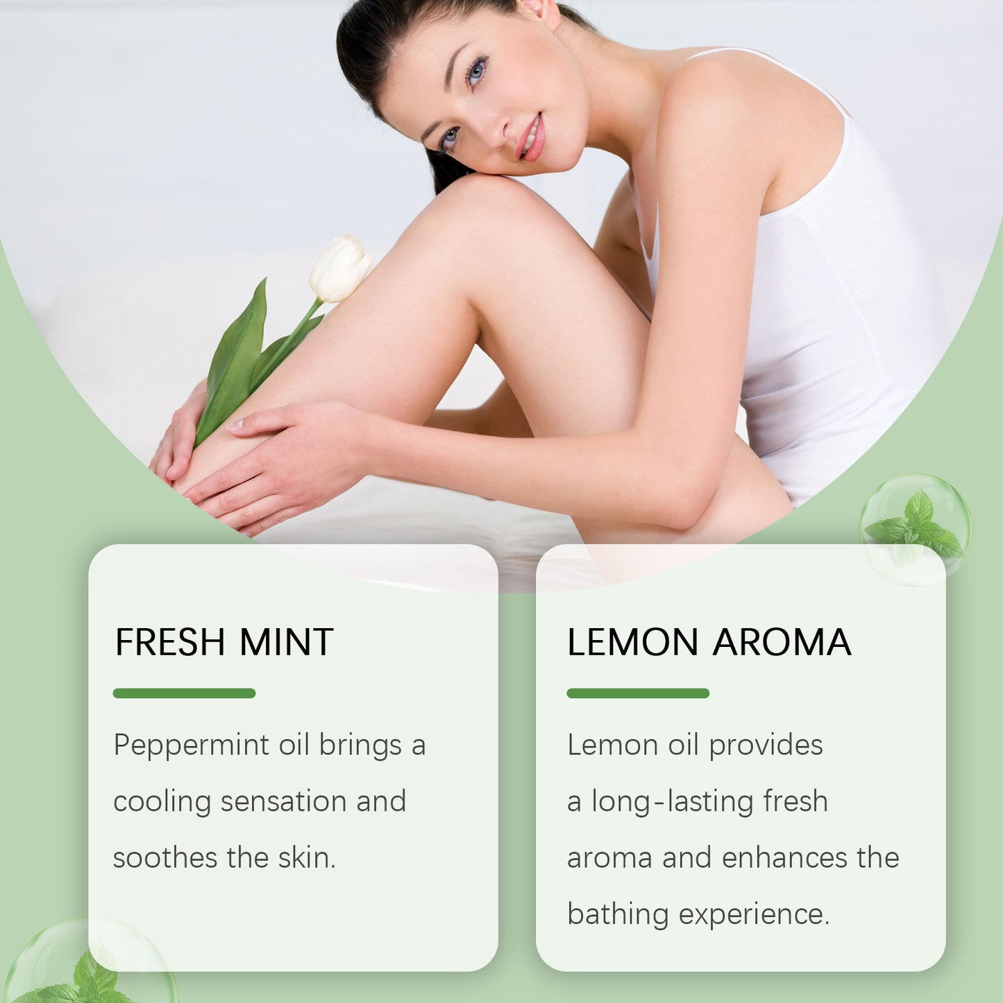 Mint Lemon Solid Bath Soap - Moisturizing & Brightening Bar Soap