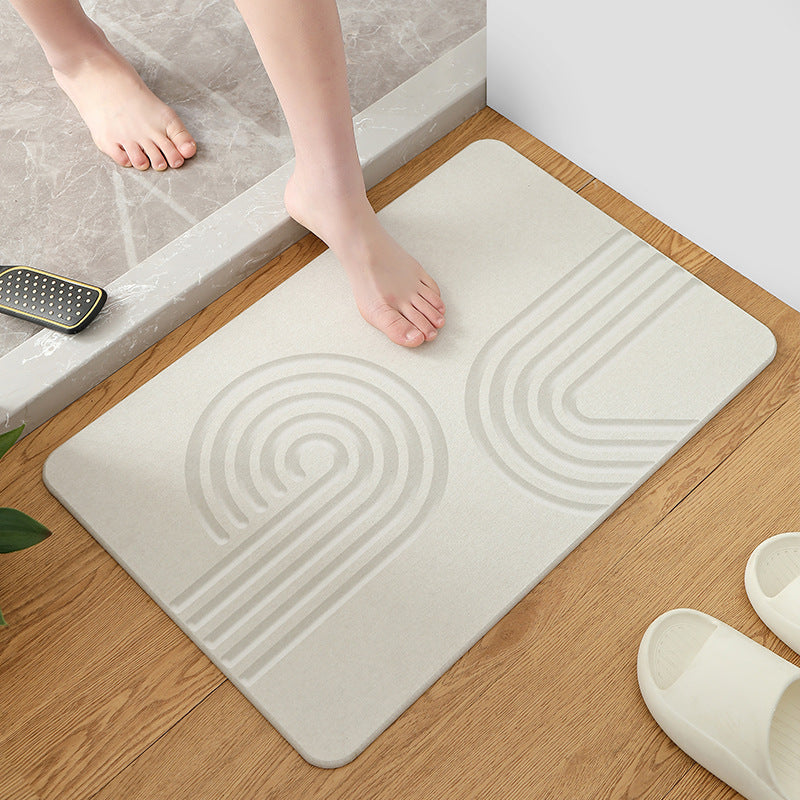 Diatom Ooze Bathroom Floor Mat Absorbent Non-Slip Square Home Accessory