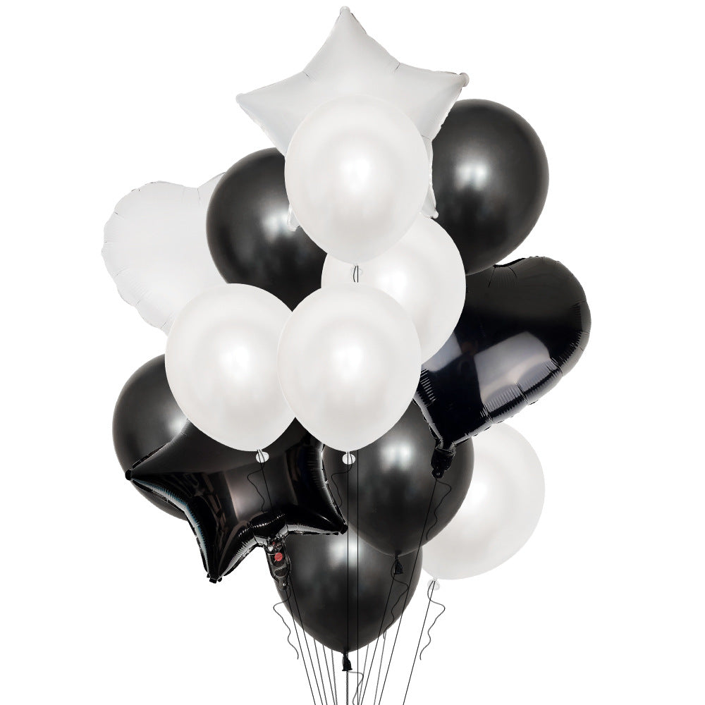 Love Five-Pointed Star Balloon Set - Assorted Metallic Latex & Foil Balloons