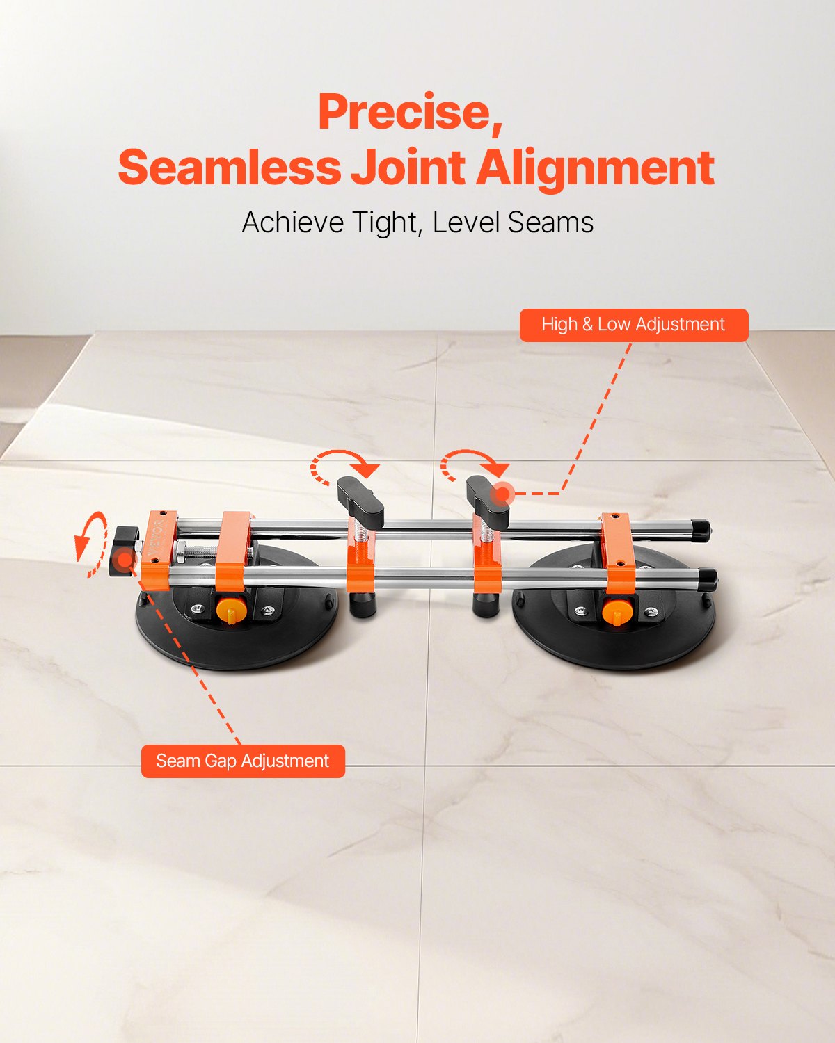 Seamless Seam Setter with 6-Inch Suction Cup for Tile & Marble Installation