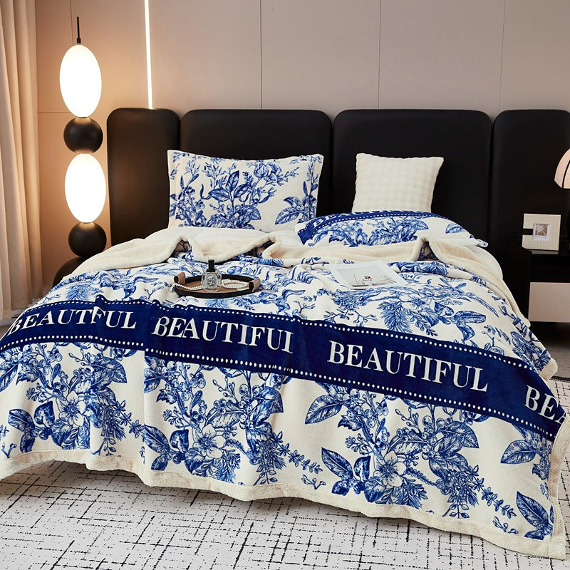 European Cotton Fleece Woolen Blanket - Thickened Warm Bed Sheet for All Seasons