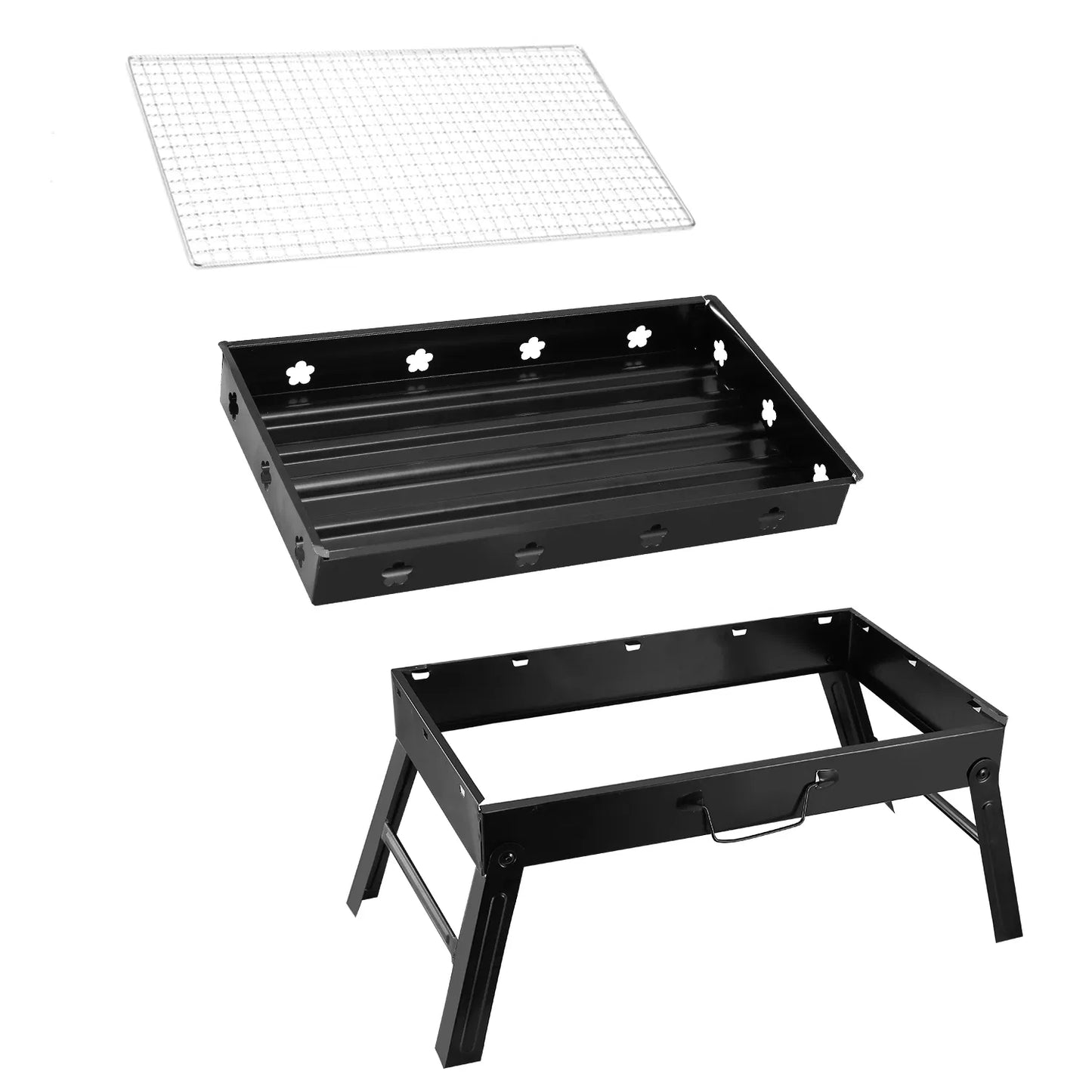 Portable Foldable Charcoal Grill - Lightweight BBQ for Camping