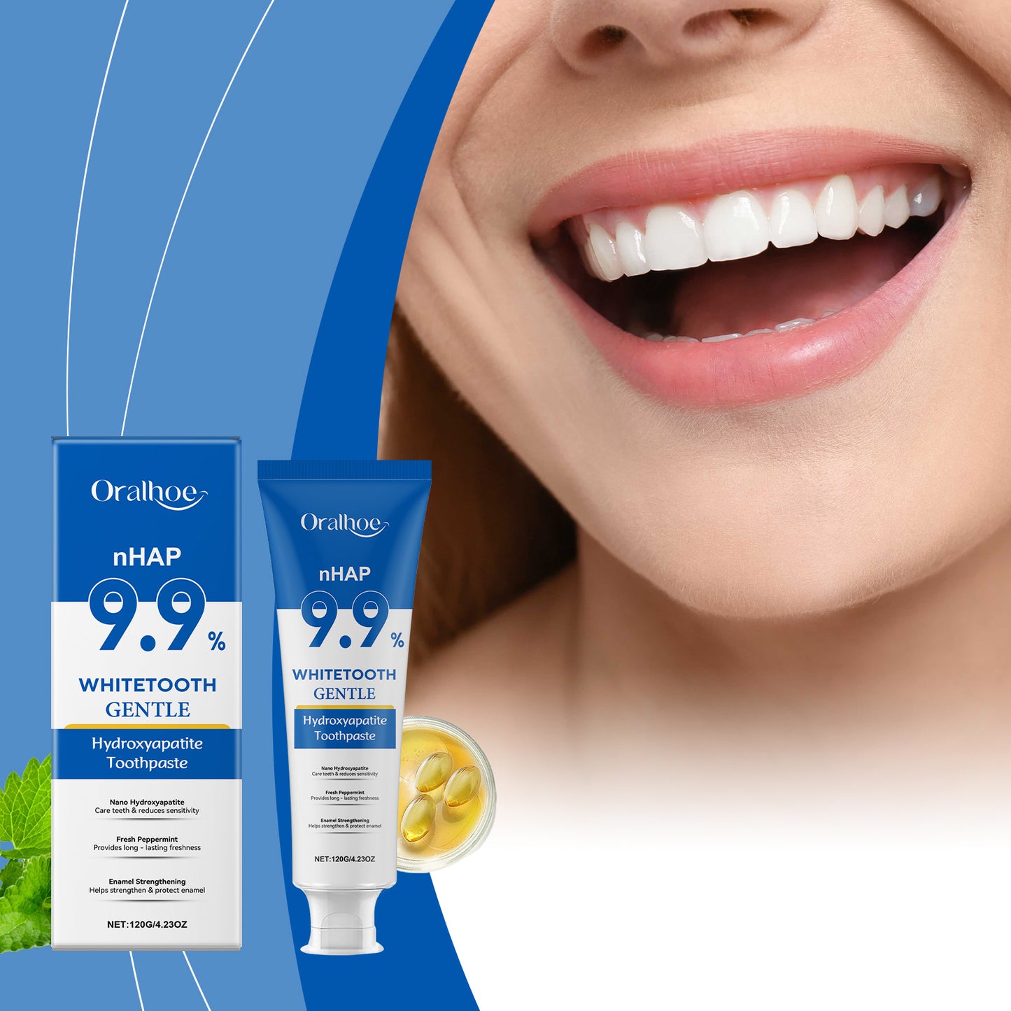 Gentle Mint Whitening Toothpaste 120g - Enamel Protection & Fresh Breath