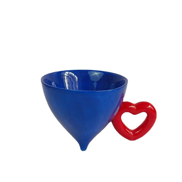 Ceramic Mug with Conical Shape and Solid Color Design - Heat-Resistant, 120ML