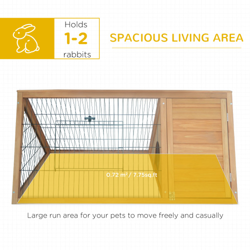 Wooden Outdoor Rabbit Cage with Run & Ventilation - Small Animal Pet House
