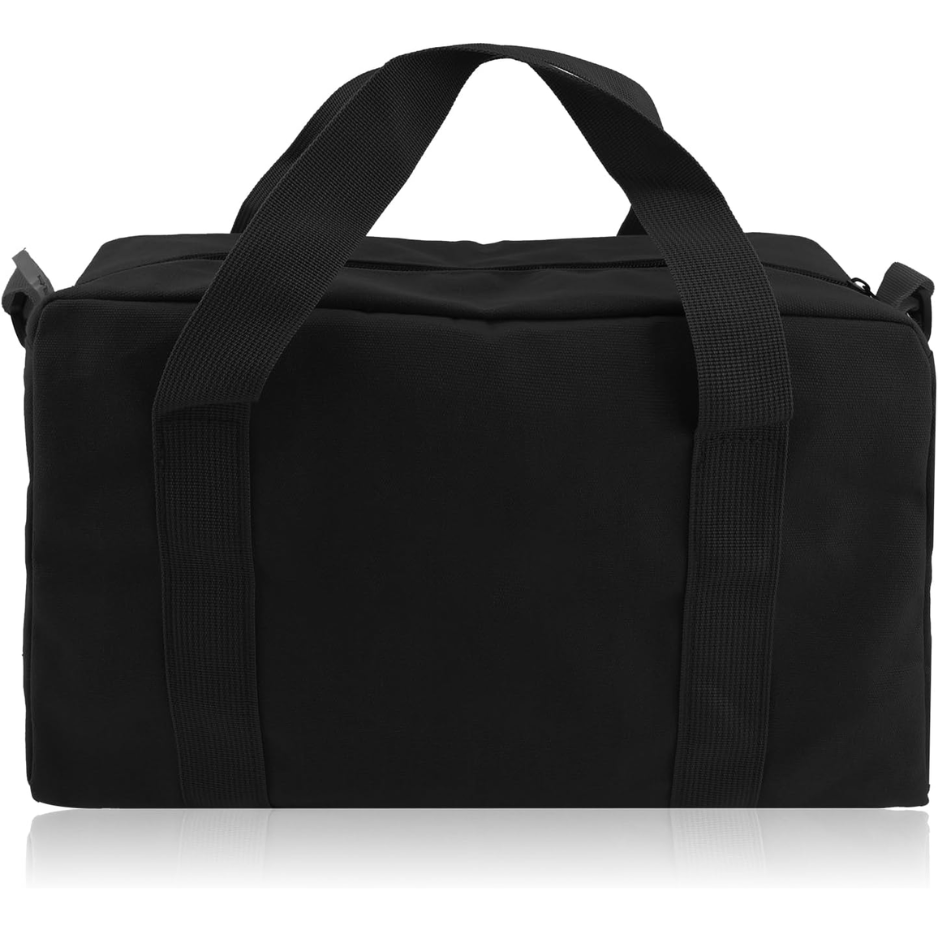12-Inch Canvas Tool Bag with Wide Mouth & Handle - Black