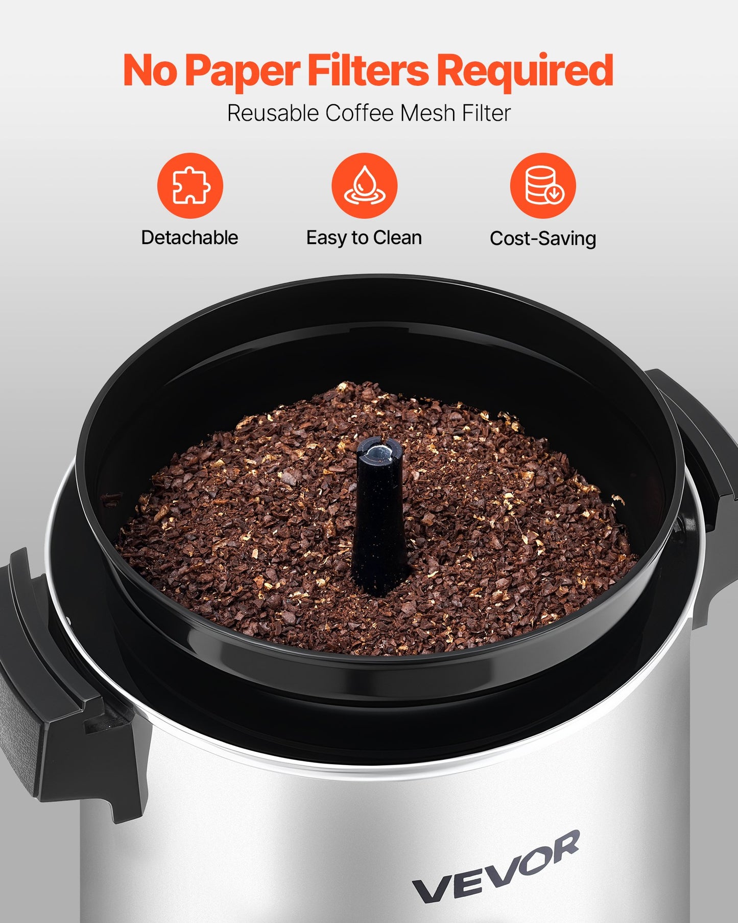 40-Cup Commercial Coffee Urn with Dripless Faucet - 203oz Hot Beverage Dispenser