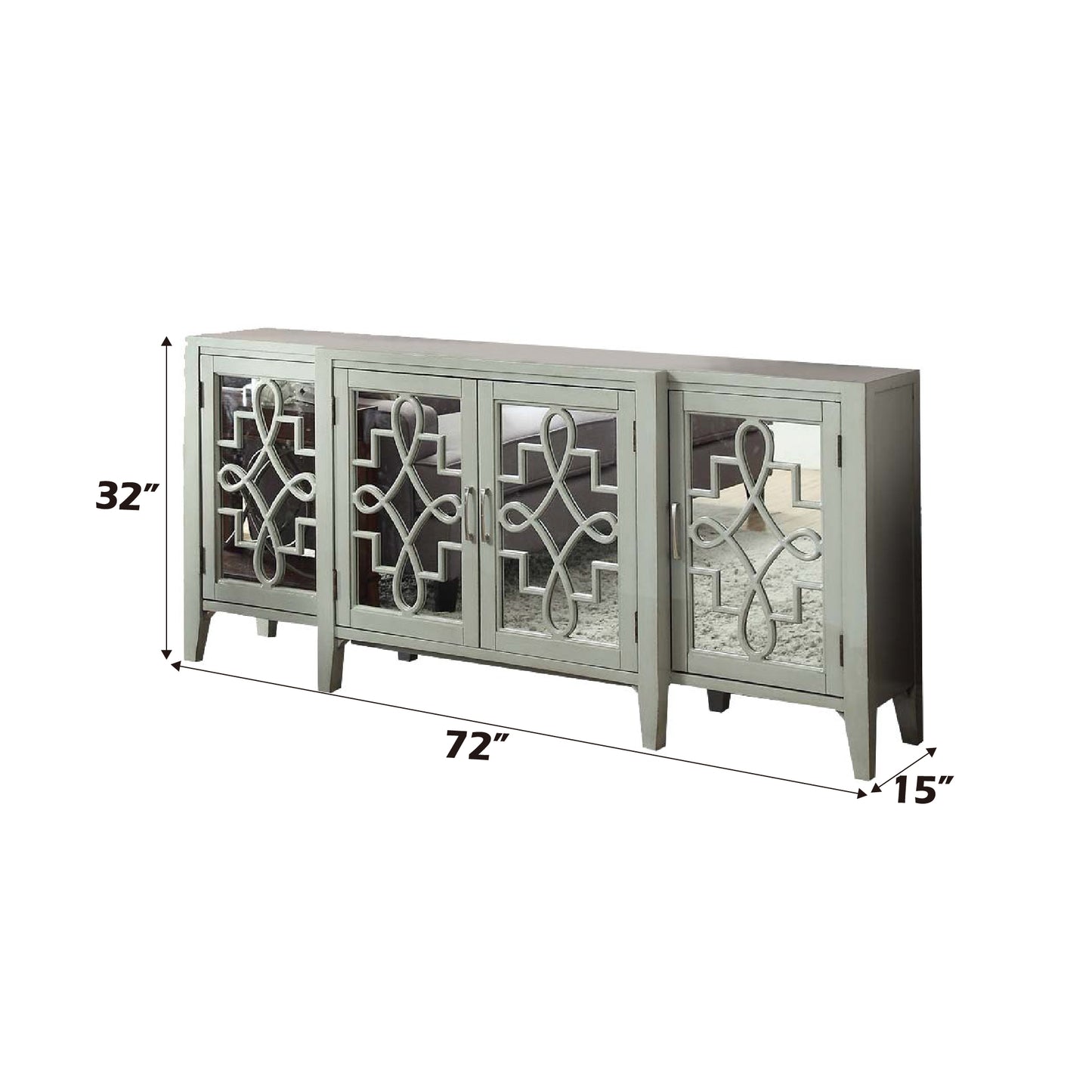 Antique Gray Finish Console Cabinet - Kacia