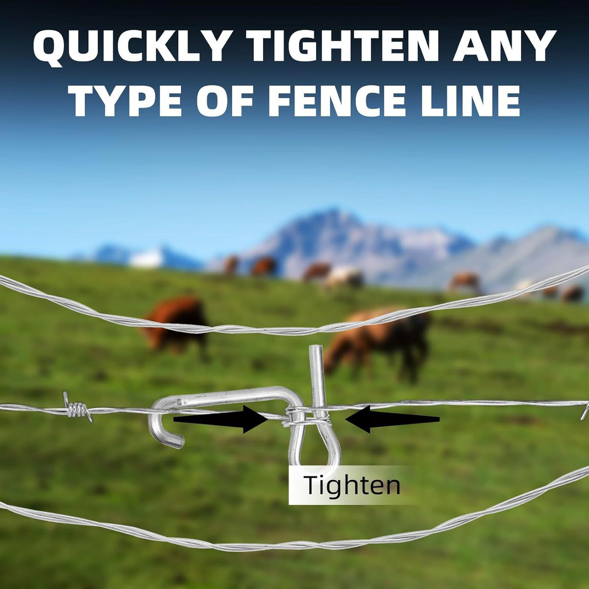 6mm Wire Tensioner Fence Wire Tightener Clips for Garden Mesh 20 Pcs