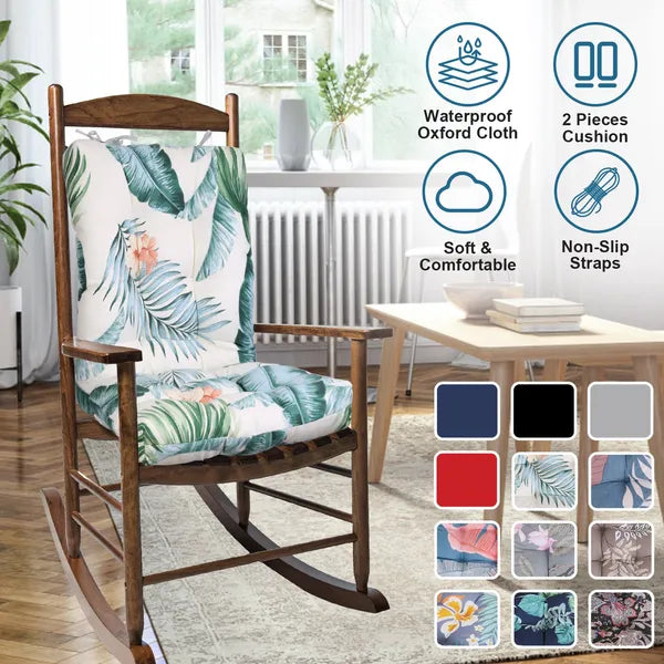 Waterproof Rocking Chair Cushion Set - Comfortable Oxford Cloth
