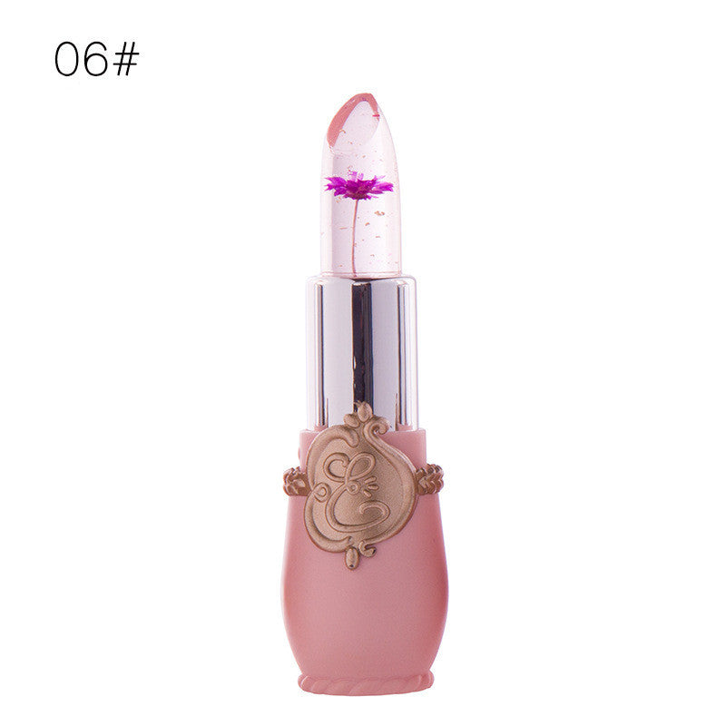 Colorful Jelly Flower Lip Gloss - Waterproof, Long-Lasting Lipstick