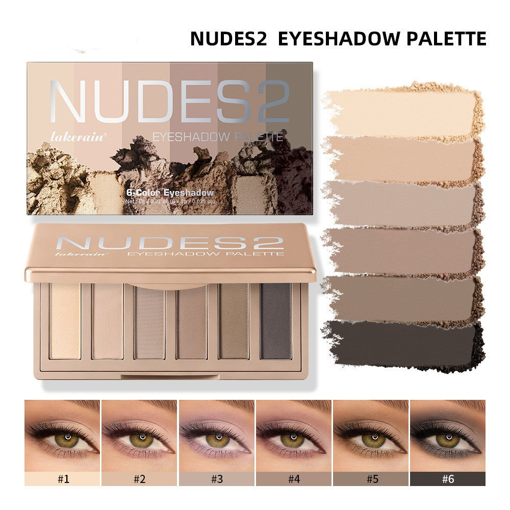 Six-Color Mini Matte Eyeshadow Palette for Natural Makeup