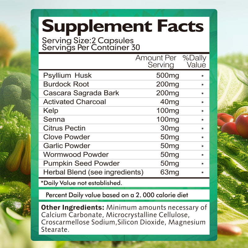 7-Day Colon Cleanse and Detox Supplement - 60 Capsules