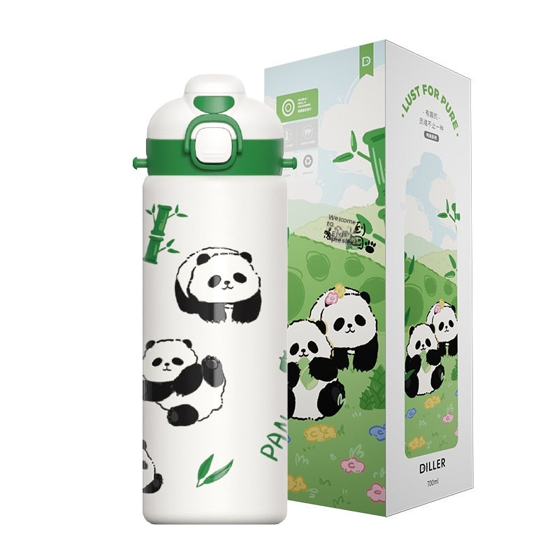 Insulated Panda Mug Stainless Steel Travel Water Cup Gift for Kids & Adults