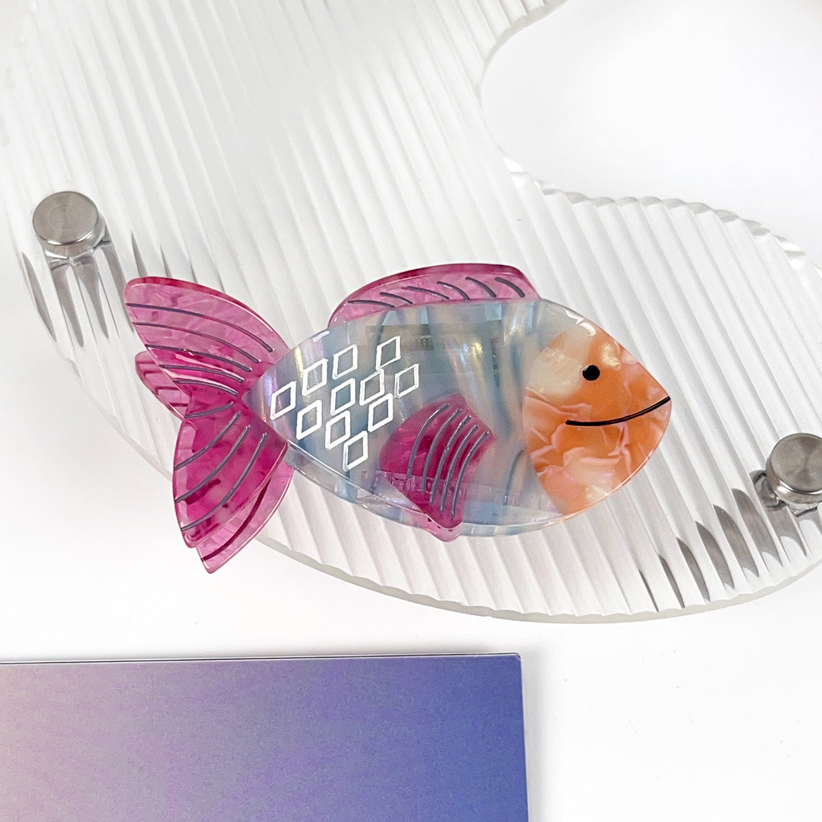 Goldfish-Shaped Acetate Hair Clip for Back of Head