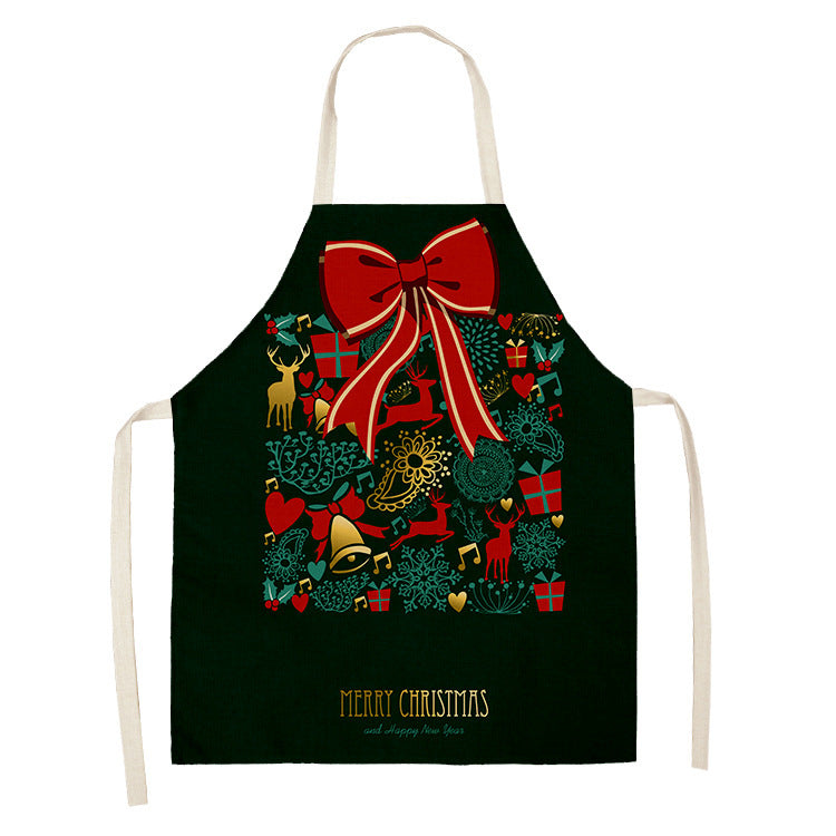 Christmas Dog Linen Apron for Kitchen Household Storage - Multiple Sizes & Styles