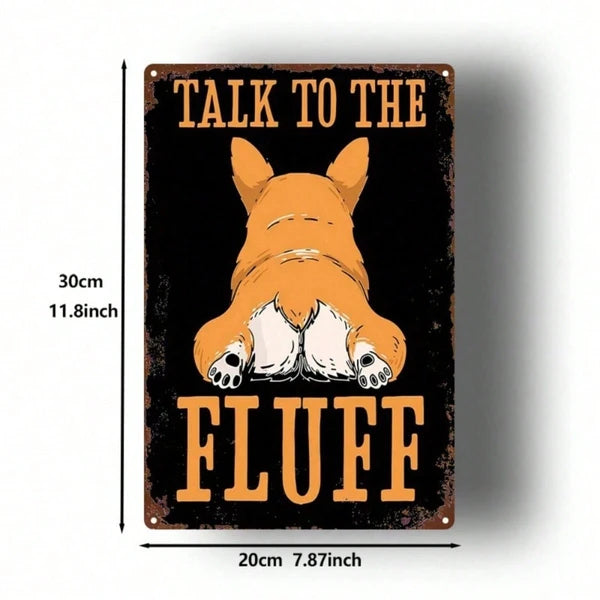 Corgi Dog Butt Metal Wall Sign - 8x12 Inch Decorative Art