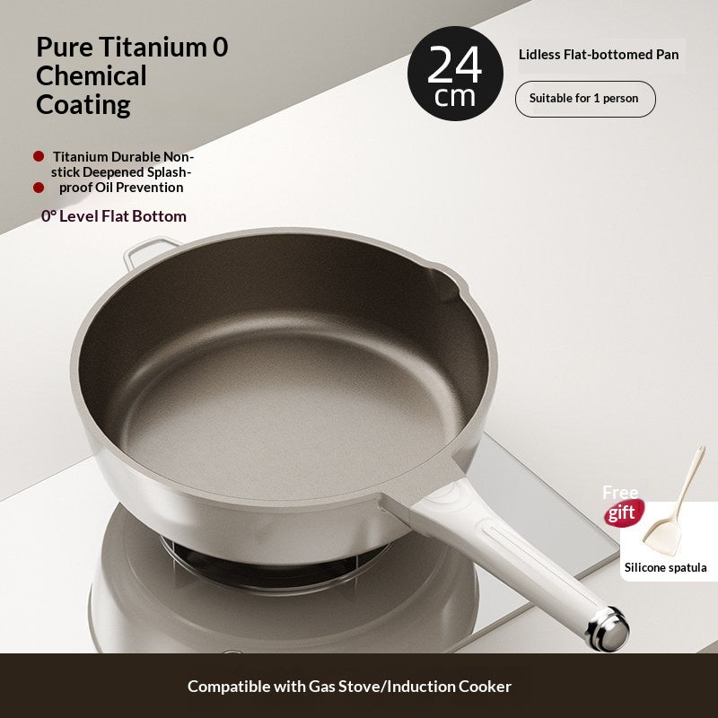 Nonstick Frying Pan for Electric and Gas Stoves — 24cm, Lidded & Lidded Models, Includes Silicone Spatula