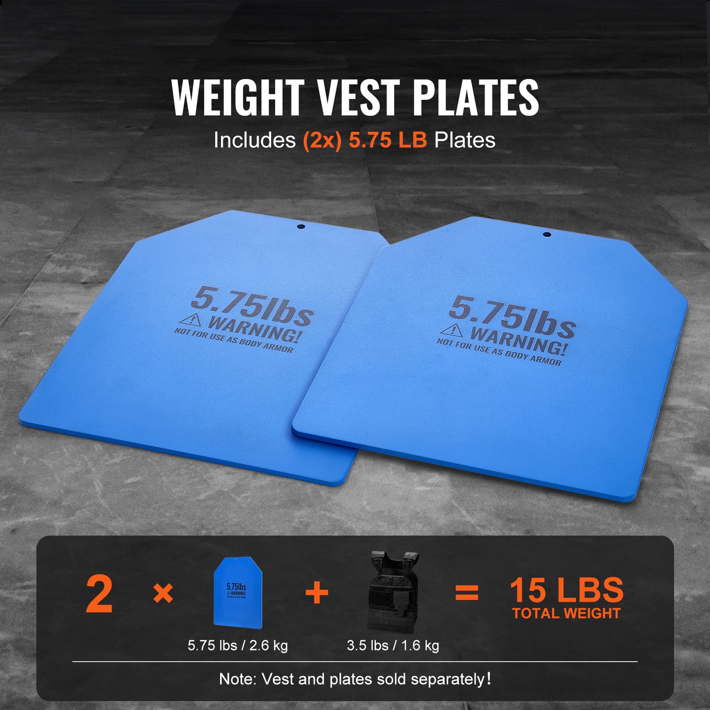 Weight Plate Set 5.75 LB Steel Plates for Weight Vests & Strength Training