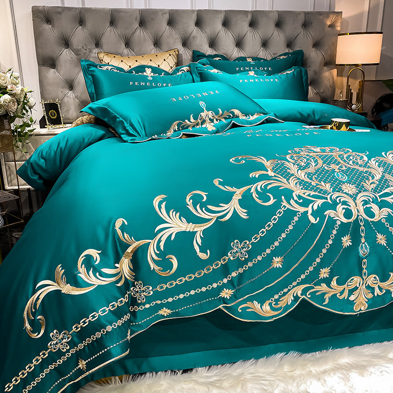 Four-Piece Cotton Ice Silk Bed Sheet Set - Bedding Comfort & Style