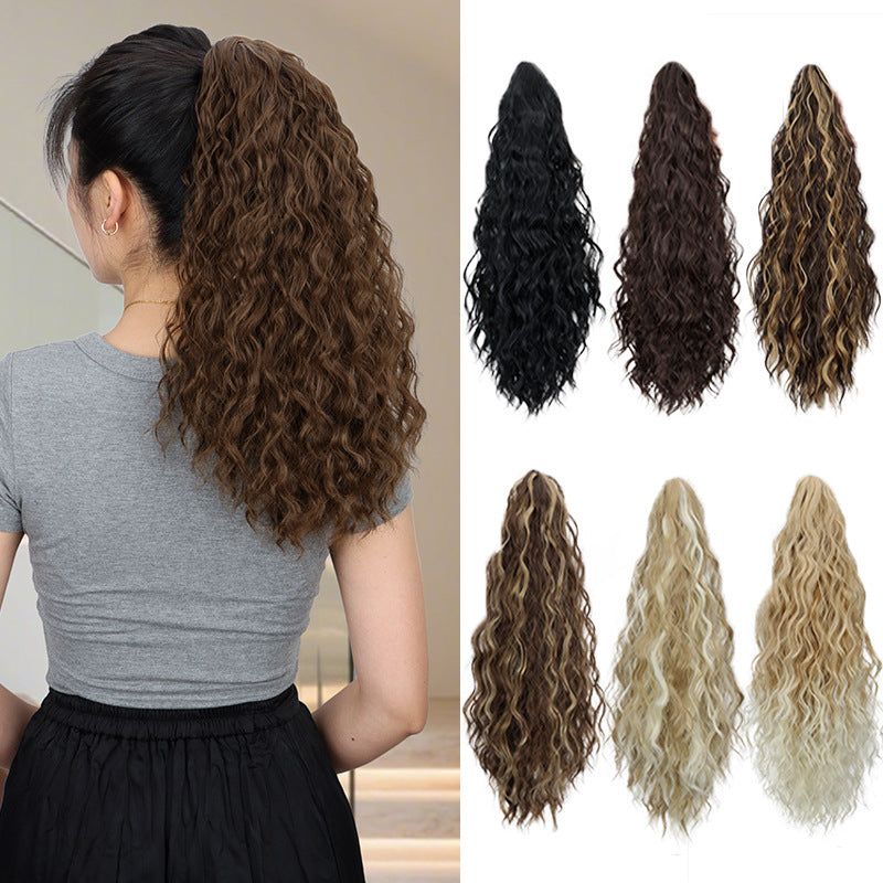 Water Ripple Grip Ponytail Corn Curler Wig for Hair Styling
