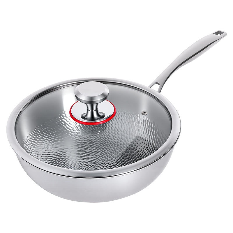 Hammered Titanium Alloy Wok for Home Cooking - Multiple Sizes