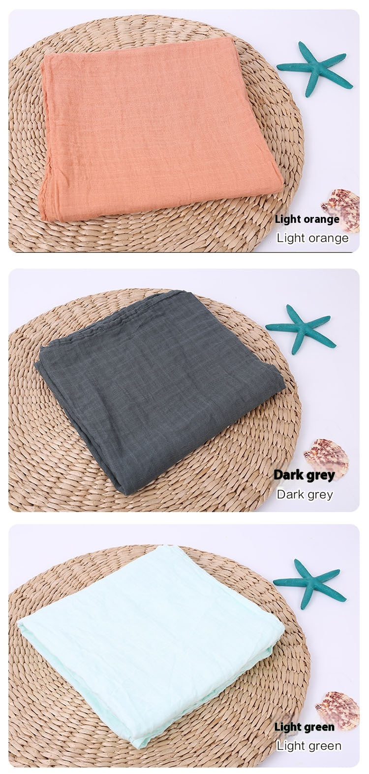 Infant Double-Layer Gauze Blanket - Soft Breathable Baby Bedding 120x120cm