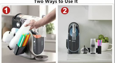 3-in-1 Slushie Machine Cup Organizer - Side-Mounted Holder for Cups, Lids & Straws